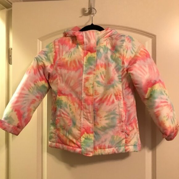 The Children's Place Girls Pink Tie-dye 3 in 1 Puffer Jacket Size 6/7 - Picture 6 of 6
